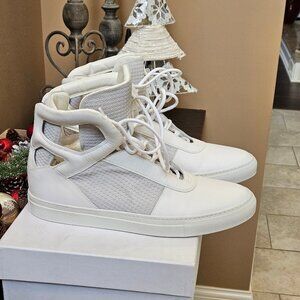 Cipher Men's Sentiment II Leather Sneakers, White, Sz EU 45 / US 12 (w/box)